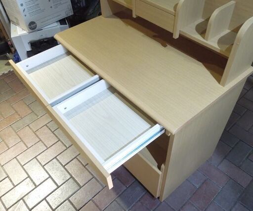 ニトリ デスクワゴンセット レトアーデC 学習机 システムデスク ナチュラルブラウン 札幌市東区 新道東店