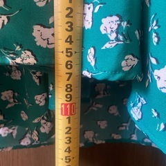 GU 花柄　グリーンワンピース（長袖）の画像