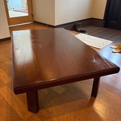 差し上げます　座敷　座卓　テーブル　ローテーブル　折りたたみ式　木製　漆塗天板の画像