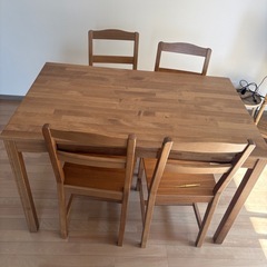 ダイニングテーブル＋椅子2脚セット（2025年6月購入・美品）の画像