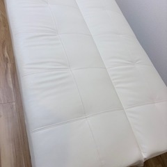 3人掛けソファベッド　ホワイト　　の画像