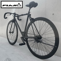 【14万で購入】Fuji ピストバイク 700c黒 美品 高級クロモリフレーム　自転車 お洒落 ロードバイク クロスバイク マウンテンバイク ビーチクルーザー BMX アメ村 堀江 表参道 原宿 青山 中目黒 モード HIPHOP Y2K ギャルソン リックオウエンス【早い者勝ち】の画像