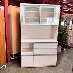 A2175🌟激安‼️ホワイト　食器棚オープンボード　キッチンボード　ナフコ　120cm🌟の画像