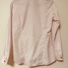 【ほぼ新品】ブラウスシャツ　ピンク　ストライプの画像