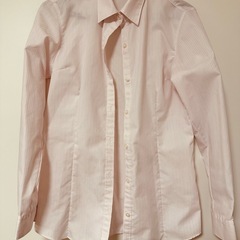 【ほぼ新品】ブラウスシャツ　ピンク　ストライプの画像