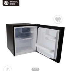 お譲りする方決まりました【無料・立川市引き取り限定】ORIGINAL BASIC 小型冷蔵庫 OB-45G（2024年購入・ブラック）の画像