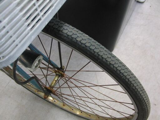 26インチ 自転車 荷台 ライト カゴ付き ママチャリ 青系 札幌 手稲