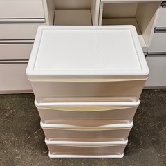 A2178🌟激安‼️ホワイト収納ケース 4段衣類タンス🌟の画像