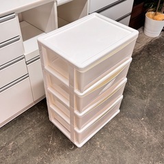 A2178🌟激安‼️ホワイト収納ケース 4段衣類タンス🌟の画像