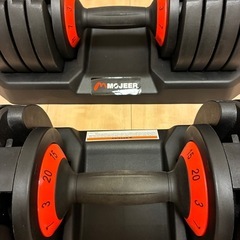 【極美品】20キロ×2個　可変式ダンベル（MOJEER）＆多機能トレーニングベンチ セットの画像