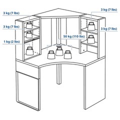 IKEA 机　デスク　コーナーデスクの画像