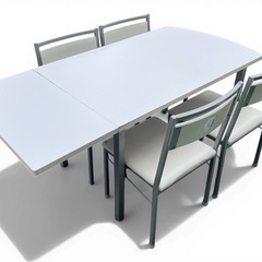 【2603027】ダイニングテーブルセット（伸長式テーブル＋チェア4脚）の画像