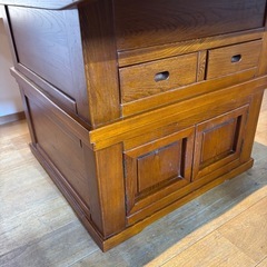 引取限定 囲炉裏テーブル 椅子4脚 木製 ダイニング 昭和レトロ 和家具 セットの画像