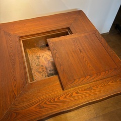 引取限定 囲炉裏テーブル 椅子4脚 木製 ダイニング 昭和レトロ 和家具 セットの画像