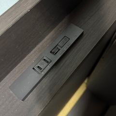 ダブル 収納付きベッドフレーム コンセント付 の画像