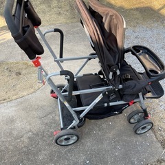 joovy 2人乗りベビーカー 黒/レインカバー付きの画像