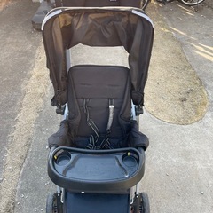 joovy 2人乗りベビーカー 黒/レインカバー付きの画像