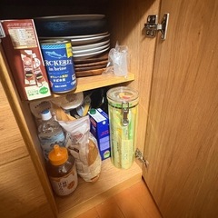 天然木 カップボード キッチンボード 食器棚  木製 北欧 シンプルの画像