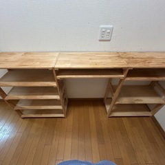 【ニトリ】木製オープンラック 3連棚 ナチュラル 収納棚 の画像