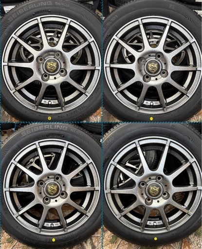 ⑪155/65R14新品タイヤ4本と中古ホイールとナット付き