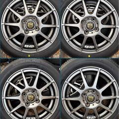 ⑪155/65R14新品タイヤ4本と中古ホイールとナット付きの画像