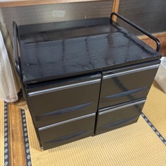 【収納チェスト 2段 ブラック】の画像