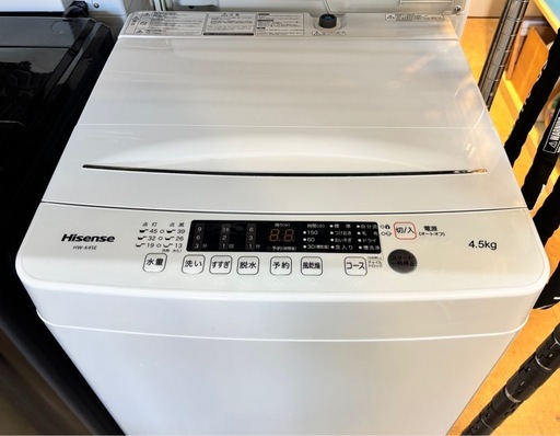 Hisense 洗濯機 4.5kg ホワイトカラー HW-K45E