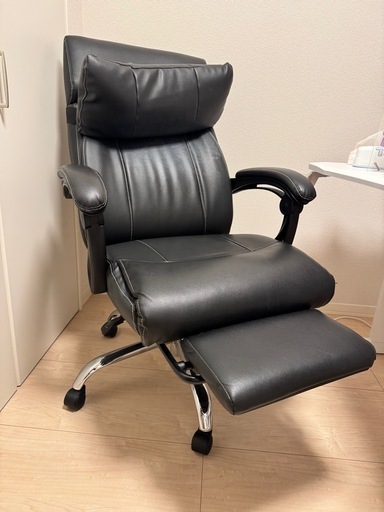 リクライニングゲーミングチェア オットマン付き ブラック 美品