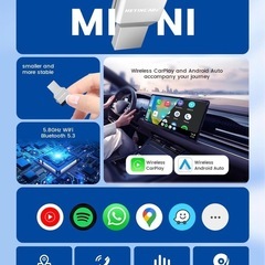 CarPlay ワイヤレス 無線 Android auto 自動接続 日本語説明書付きの画像