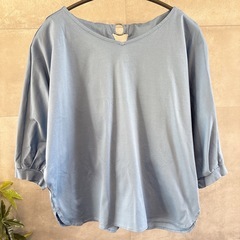 MK MICHEL KLEIN ドルマンスリーブカットソー 38 M ブルーの画像