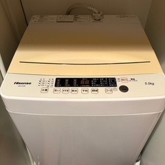 ハイセンス 洗濯機 5.5kg HW-K55E 使用10ヶ月の美品の画像