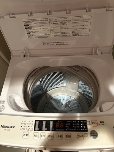 ハイセンス 洗濯機 5.5kg HW-K55E 使用10ヶ月の美品