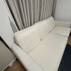 3人掛けソファ　白の画像