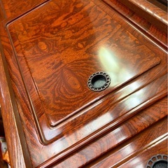 【希少】アンティーク和タンス セパレート式 大型 幅160cm 漆塗り風 ガラス引き戸付き 食器棚・飾り棚としても◎の画像