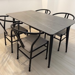 【半額以下】ダイニングテーブル 関家具  DT140 ネスト 椅子付き5点セットの画像