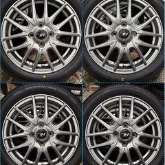 ⑭165/55R15新品タイヤ4本と中古美品ホイールとナット付きの画像