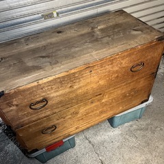 昭和レトロ古家具2段タンスオブジェの画像