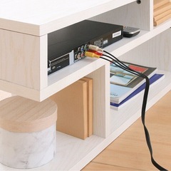 テレビボード　シェルフ　ホワイト　80cm ローボードの画像