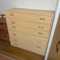 木製タンス 3段チェスト 2台セット（単品OK）ナチュラル 収納 の画像