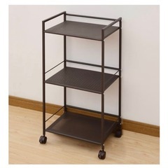 キャスターつきラック茶色の画像