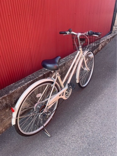 【京都発】京の楽チャリ　シティーサイクル　外装６段変速　白色