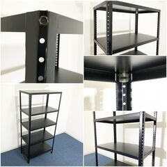 スチールラック5段 NEXT-CLE ブラック CLE7415-5 階層型シェルフ・収納棚・飾り棚ニュークリーンラック 耐荷重60kg(棚板1枚あたり)の画像