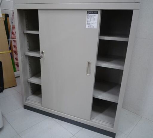 KOKUYO スチール製 書庫 高さ182cm グレー系 カギ付き 上下分割式 コクヨ スチール書庫 書棚 書類棚 事務用品 オフィス