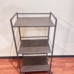 樹脂かごタイプ脱衣ワゴン(ハイタイプ)&キャスターつきラックの画像