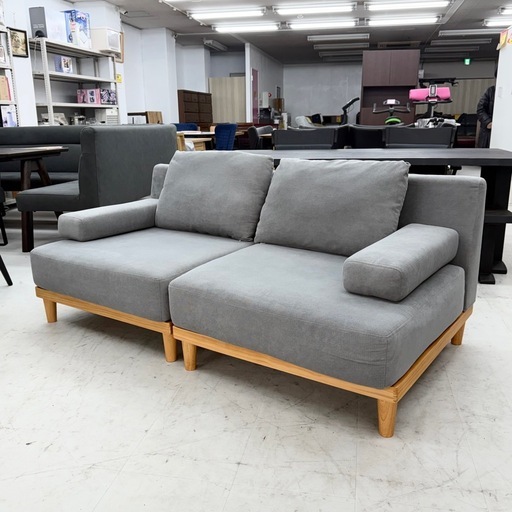 【超美品‼️】定価59,998円♪ 現行モデル 174cm幅2人掛けソファ ユニットソファ Soroi 北欧スタイル 布製グレージュ♪