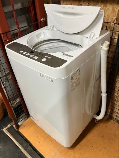 【中古】大阪引取限定　SHARP 全自動洗濯機 ES-GE5E-J-W 5.5kg【KSC1F100】