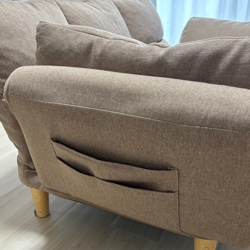 お値下げしました！2人掛けソファ ベージュ 足付け外し可