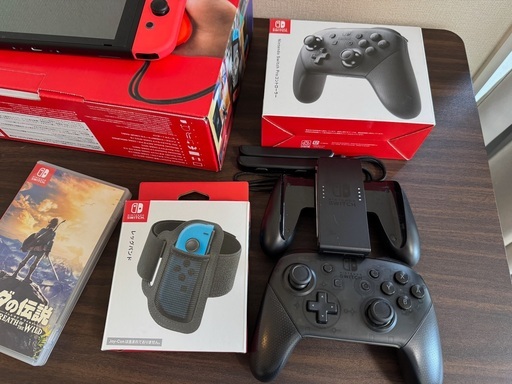 Nintendo Switch本体セット＋プロコン＋ゼルダBOTW＋128GB SD付き