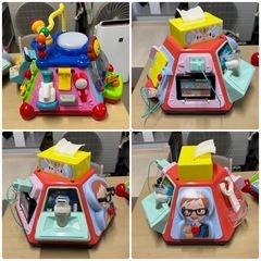 【お買い得‼️】総額12,000円相当♪ 音が出る子ども用おもちゃ3点セット♪  知育玩具 いたずら1歳 やりたい放題 ビッグ版・たのしく知育! やみつきボックス・サファリ ビーツ ドラムの画像