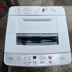２０１９年製　ＡＱＵＡ　全自動洗濯機　６．０ｋｇ　ホワイト　ＡＱＷ－Ｓ６０Ｇの画像